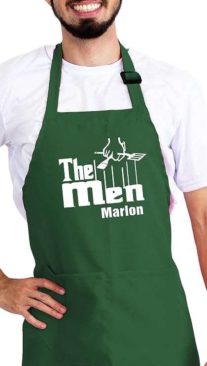 The Men Custom Apron, Mens Aprons for Grilling, Dad Apron, BBQ Daddy Gift For Father's Day, Grill Daddy Gift, Mandiles para Hombres de Cocina, Kitchen Cooking Apron, Chef Apron with Pockets