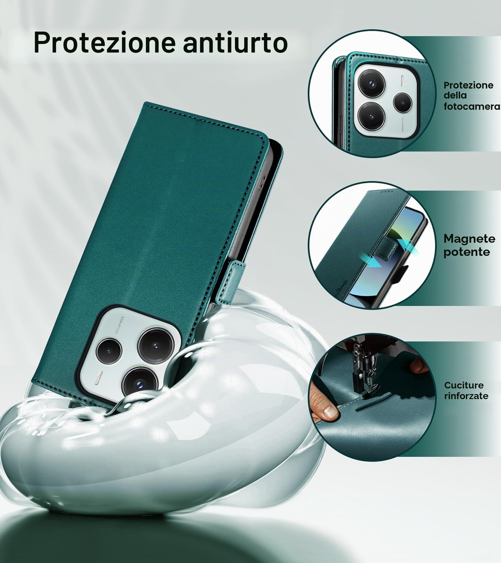 Custodia A Libro In Pelle PU Per Redmi Note 14 4G – Motivo Gatto, Portafoglio Con Blocco RFID, Supporto E Chiusura Magnetica - 2