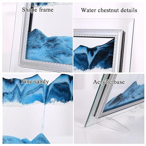 Miniatura 4 de Imágenes artísticas de arena móvil, pintura de arena movediza, decoración de sala de estar, escritorio 3D, paisaje natural que fluye arena con base