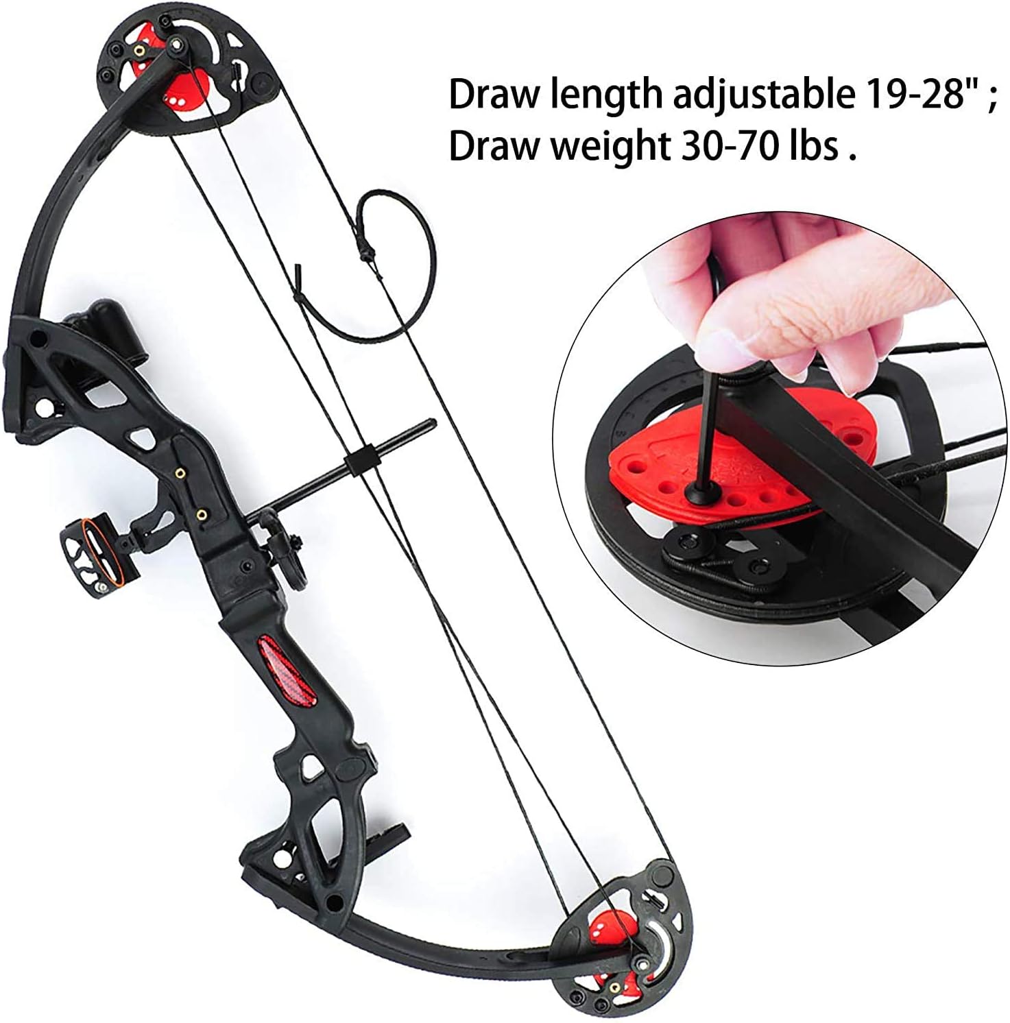 Amazon Com E Rock Youth Compound Bow And Arrow Set With 4pcs Carbon Arrows Archery For Beginner Teenagers Right Left Handed 19 28 Draw Length 15 29lbs Draw Weight Archery Hunting Equipment Black Sports