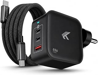KARWAN 65W GaN Charger with Cable Multi Port Adapter Compatible with Laptops (Dell,HP,ASUS,Samsung) MacBook,iPhone, Androi Price In India