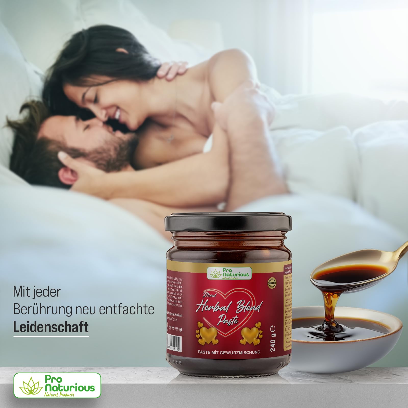 ProNaturious, 230g Extra Stark für aktive Männer, Sofortwirkung Maca Gel, Ginseng & Tribulus Terrestris Gel (1 Stück)