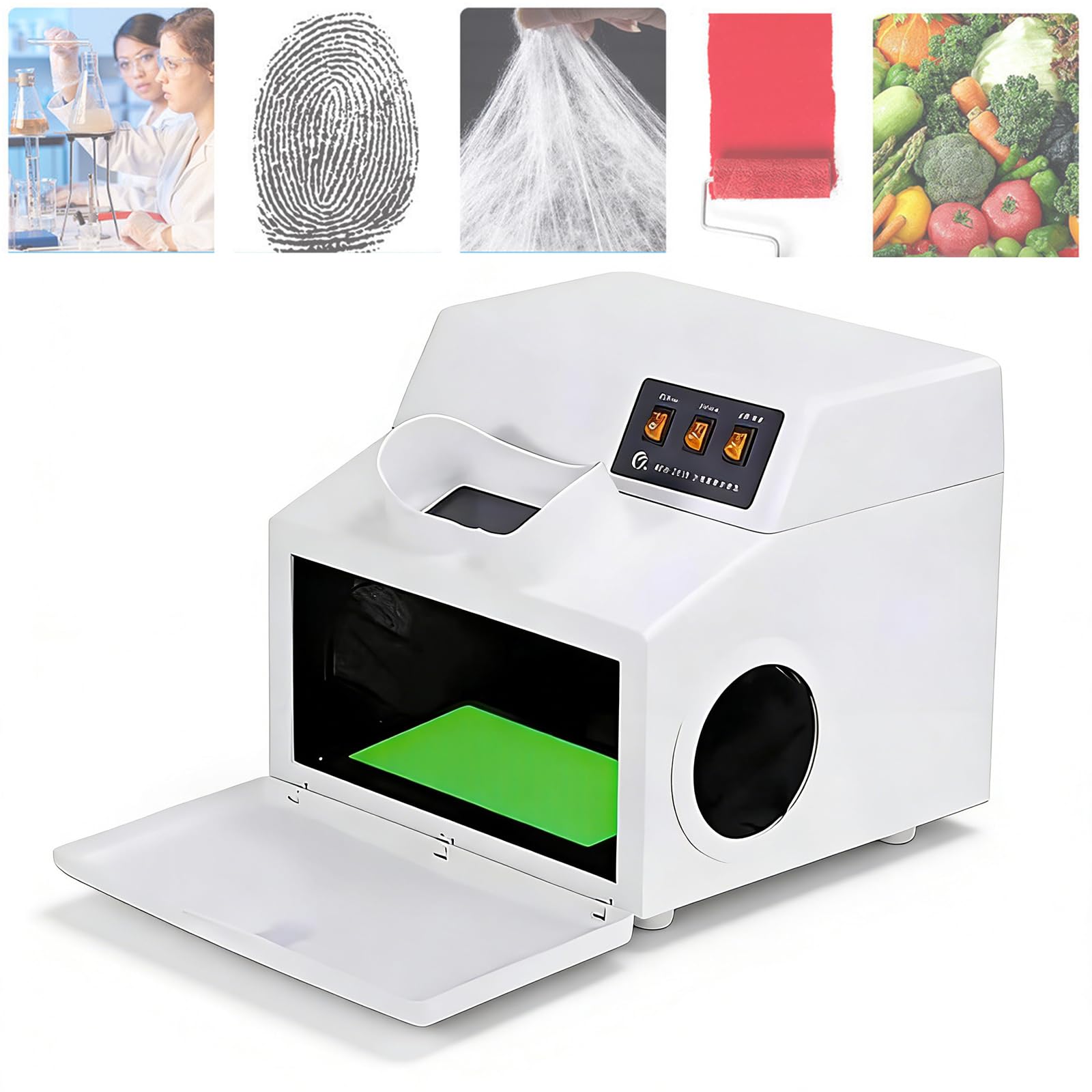 Analizator UV 254 nm/365 nm laboratoryjny detektor fluorescencji z matrycą punktową i funkcjami światła ultrafioletowego, zawiera filtr UV 150 mm x 50 mm do testowania produktów