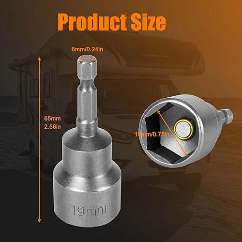 Miniatura 4 de Adaptador de taladro de tijera de nivelación para rv-Jacks, con herramientas de vástago hexagonal de conexión rápida de 14, funciona con todos los