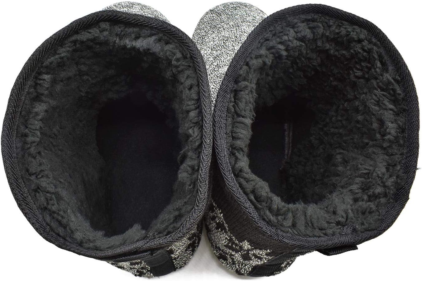GPOS Knit Rock Wool Warm Men Indoor Pull on Cozy Memory Foam Slipper Boots Soft Rubber Sole - Image 3