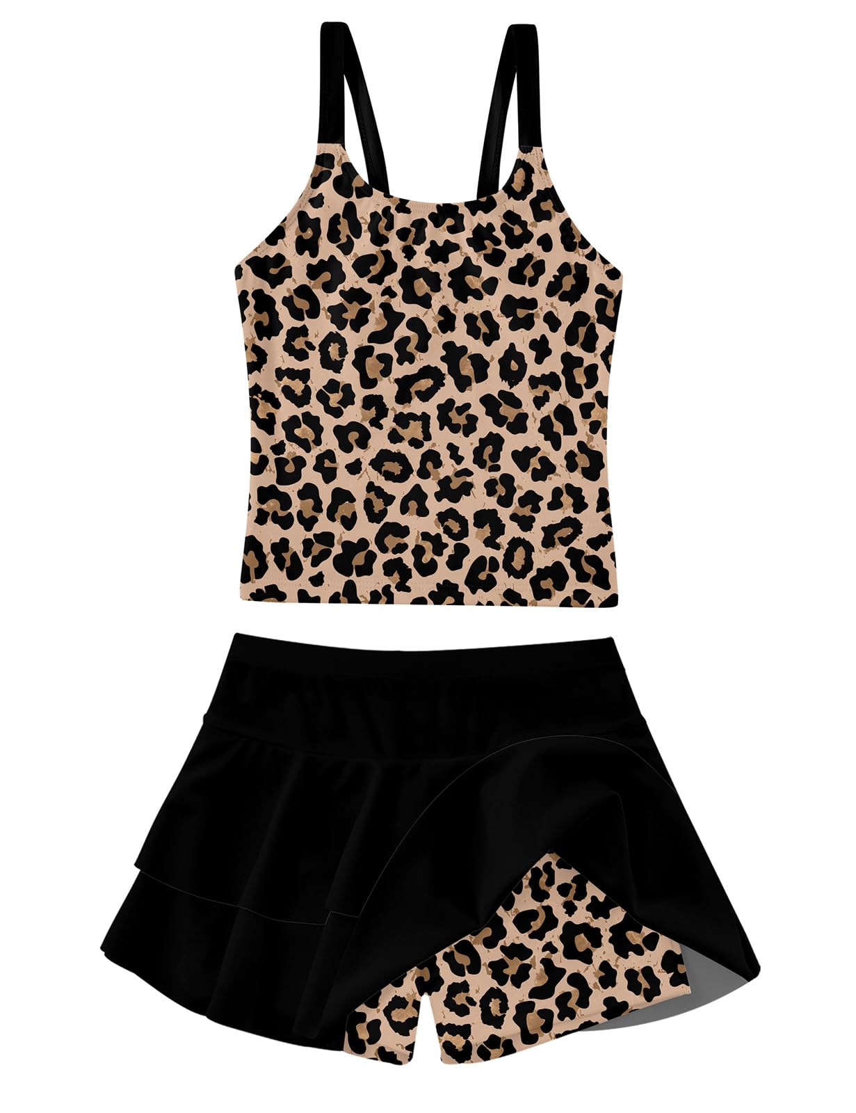 ALISISTER Girls Tankini Swimsuit Two Piece Bathing Suits Summer Beach Swimwear with Shorts for 7-12 Years