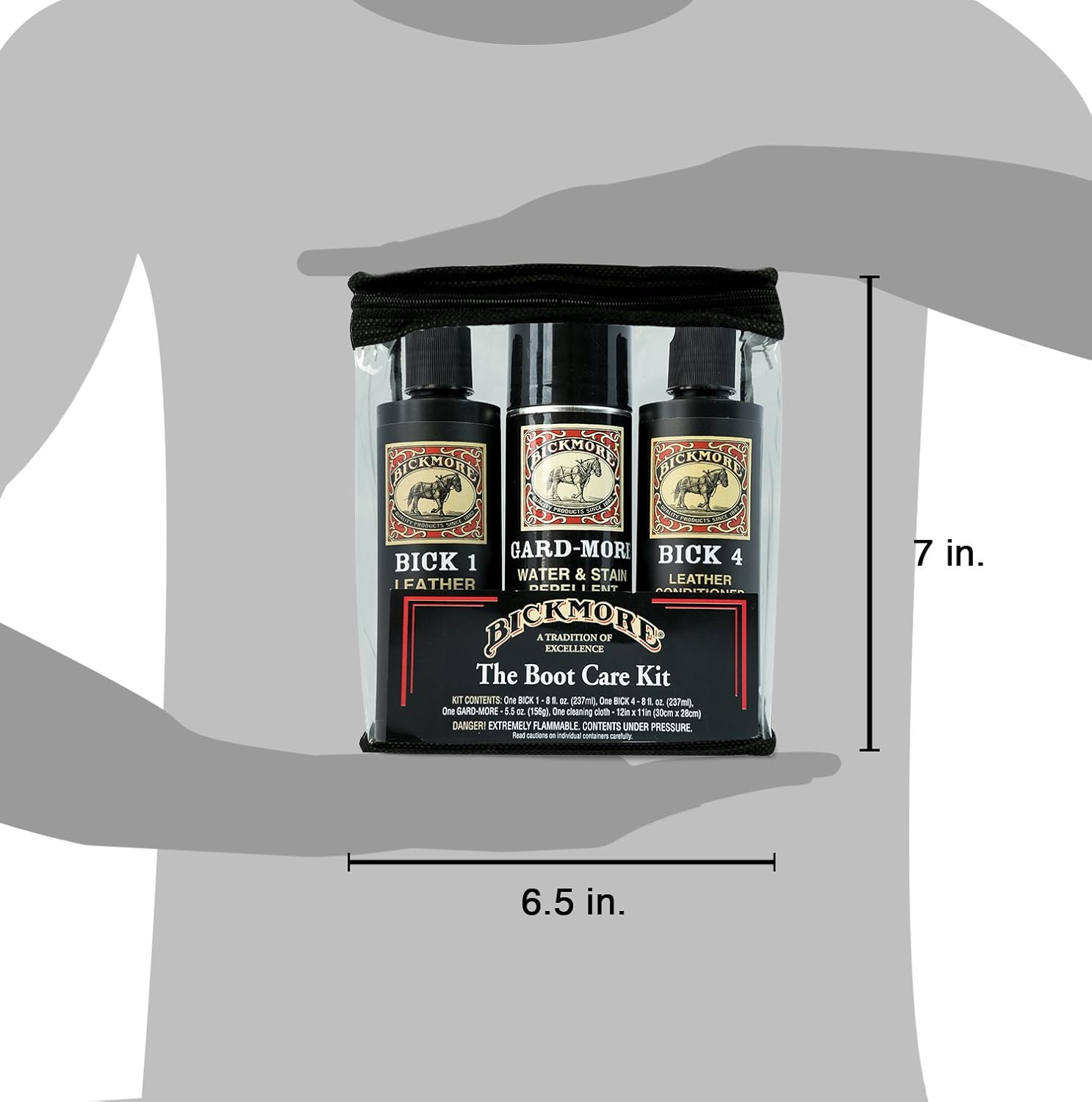 Leather Boot Care Kit - Bick 1 Cleaner, Bick 4 Conditioner, Gard-More Water Repellent Spray & Cloth - Made in USA - Shoe Care Set for Cowboy Boots, Work Boots, Furniture, Bags, Purses, Jackets, & Tack - Image 7