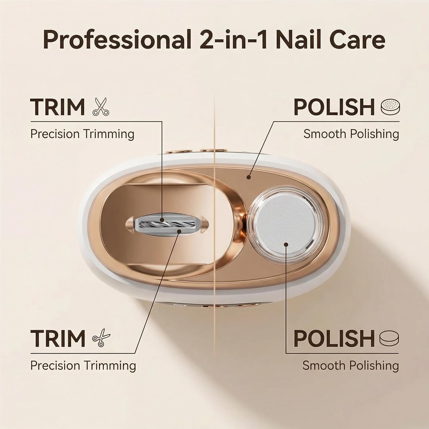 Electric Nail Clipper with LCD Display, 3-Speed Electric Nail Trimmer & Polisher 2-in-1, USB Rechargeable Nail Care Tool with Debris Storage for Adults, Seniors & Kids