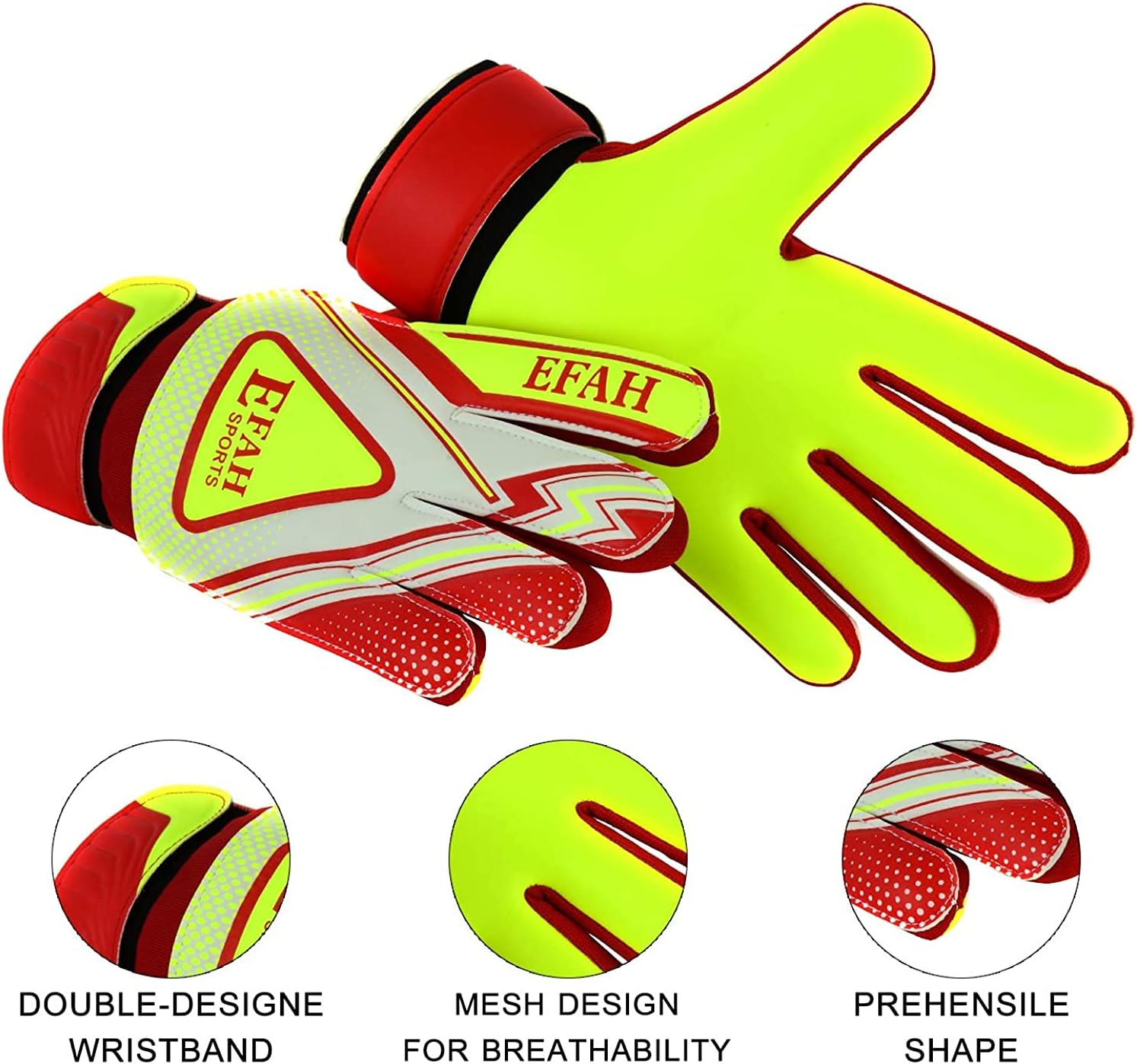 Soccer Goalie Goalkeeper Gloves for Kids Boys Children Football Gloves with Strong Grips Palms - Image 2