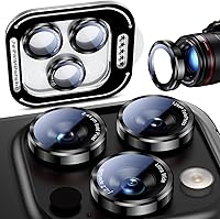Vista 13 de Uyiton Protector de lente de cámara para iPhone 17 Pro Max/17 Pro/16 Pro Max/16 Pro/15 Pro Max/15 Pro/14 Pro Max/14 Pro - Cubierta de cámara