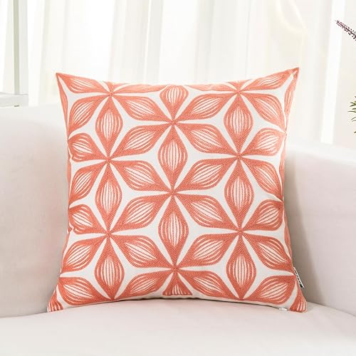 Miniatura 8 de HWY 50 - Fundas de almohada decorativas para sofá de 18 x 18, fundas de cojín floral geométrico