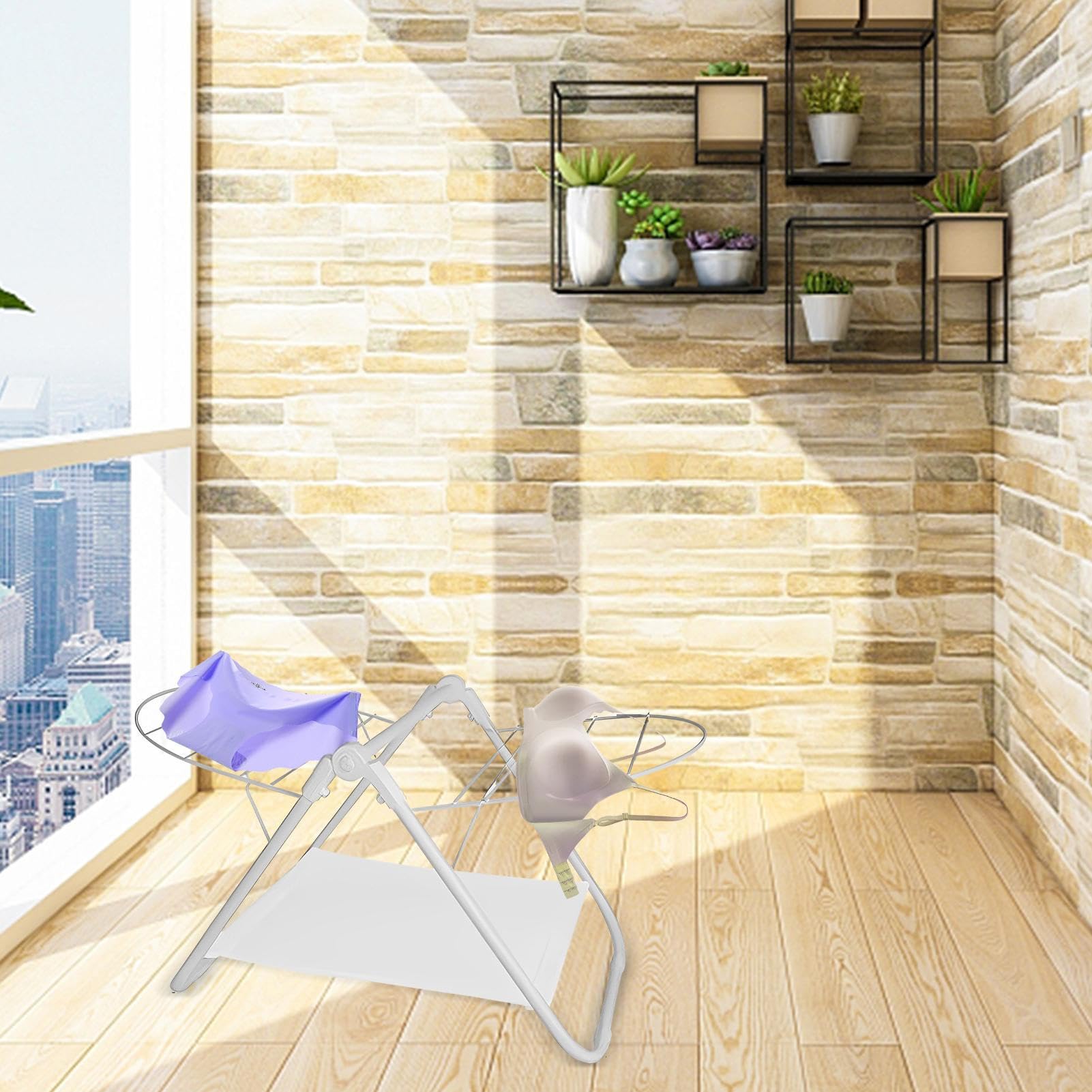 EXBERT Faltbarer Wäscheständer | Trocken-Ständer, faltbar, für Kleidung, robust und tragbar, Wäscheleinenausstattung für Wohnwagen, Camping, Haus, Wäscherei, Schlafsaal, Hotel | Haushaltsprodukte für Schlafsäle, Hotels, Wohnwagen, Camping, Privathaushalte