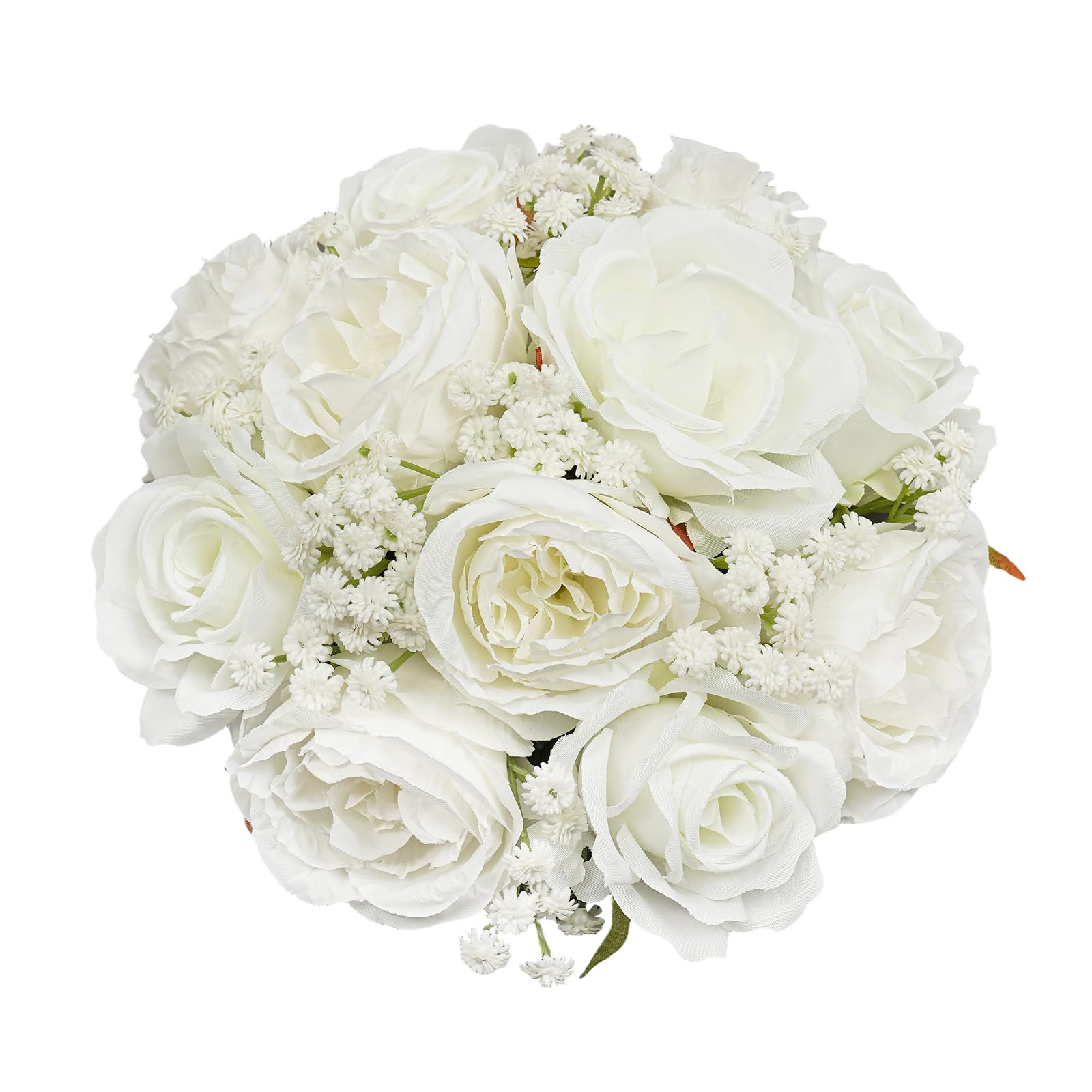 Künstliche Blumenbälle 10 er-Set Künstliche Blumen für Hochzeitsdeko | Weiß Seiden Blumenkugeln Jede (D x H) 24 x 10cm, für Tischdeko, Mittelstücke, Partys, Geburtstags, Wohnkultur