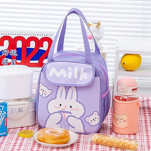 Miniatura 8 de Bolsa de almuerzo Kawaii para mujer, bolsa de picnic con aislamiento al aire libre, bolsa de almuerzo de animes, gran capacidad