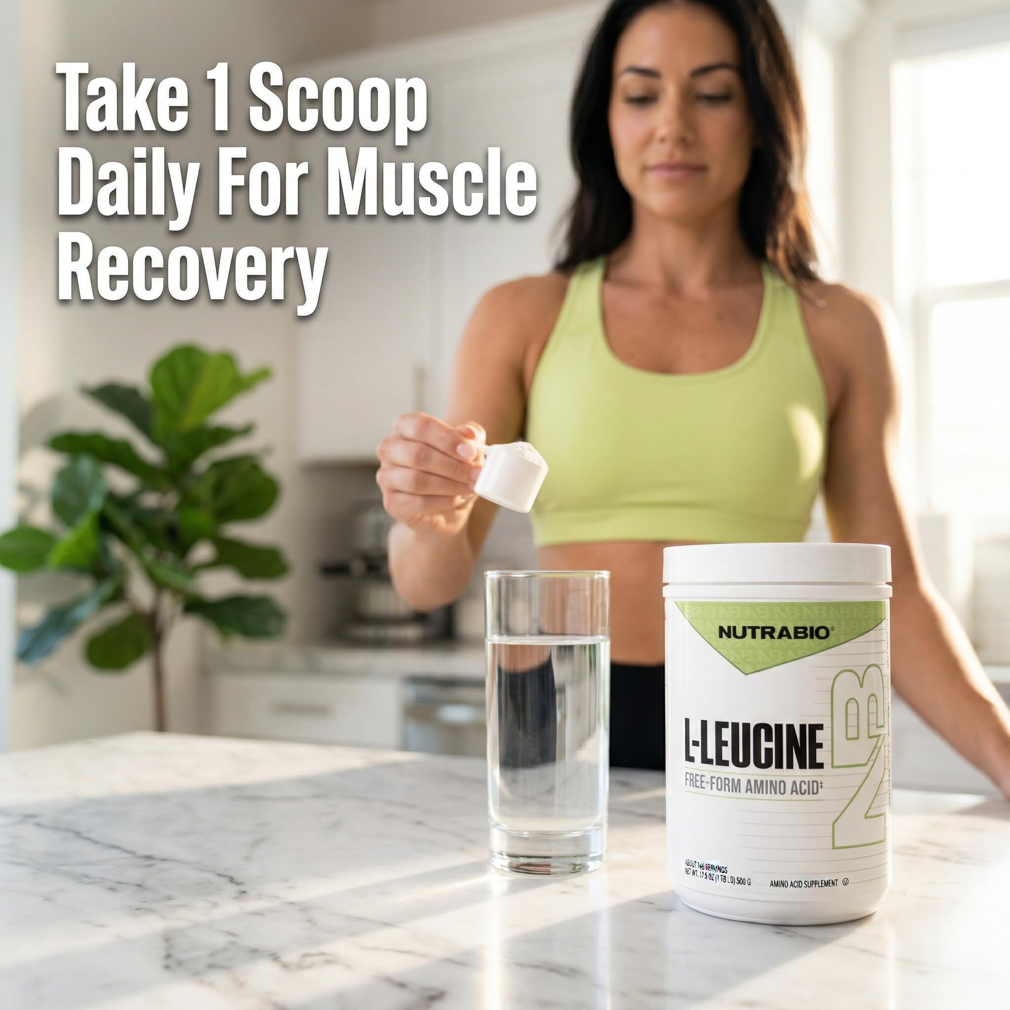 NutraBio 100% Pure L-Leucine - Muscle Recovery and Support - Naturally Fermented Free Form Amino Acid - Vegan, Non-GMO, Gluten Free - (500 Grams) — Amazon image 3
