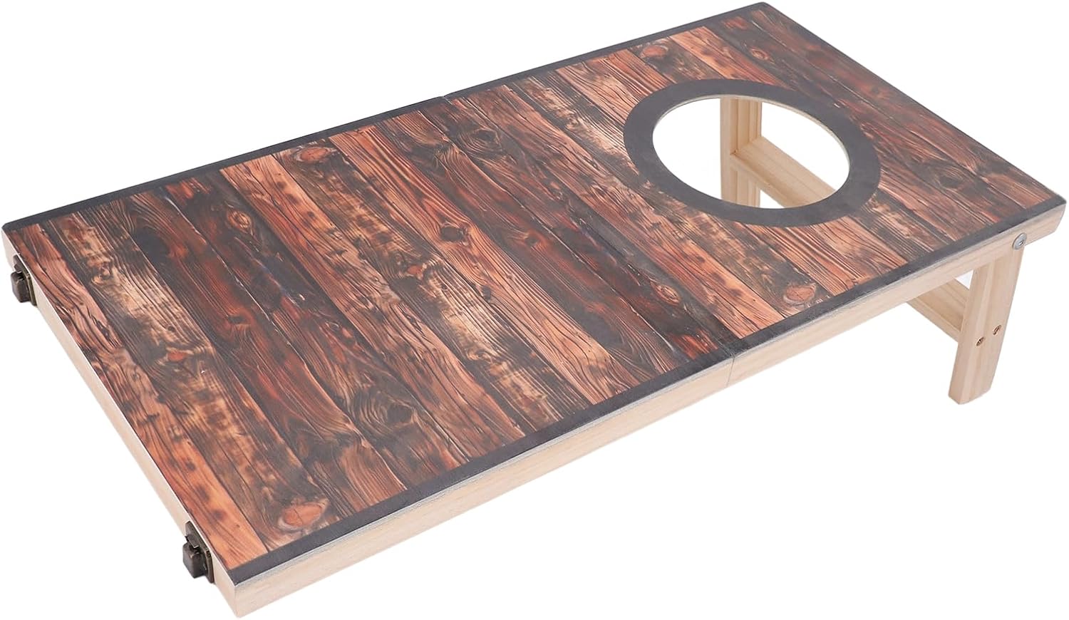 Eujgoov Outdoor Cornhole Game Set Sturdy Water Bean Bag Toss for Backyard Events Gatherings Wood