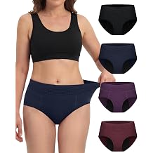 IGOLUMON Period Underwear for Women, 4-Pack Leakproof Postpartum Panties Menstrual Underwear Incontinence Protective Briefs