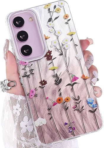 CASBST Case for Samsung Galaxy S23 5G, Cute Floral Color Design Pattern Suitable