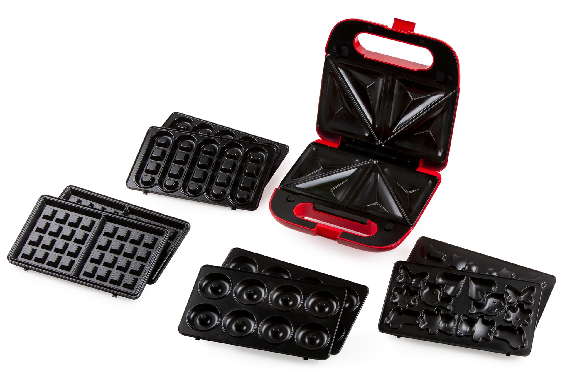 Domo DO9242W 5 en 1 Snack Party Maker Plastoc/Metal, 750 W, Rojo