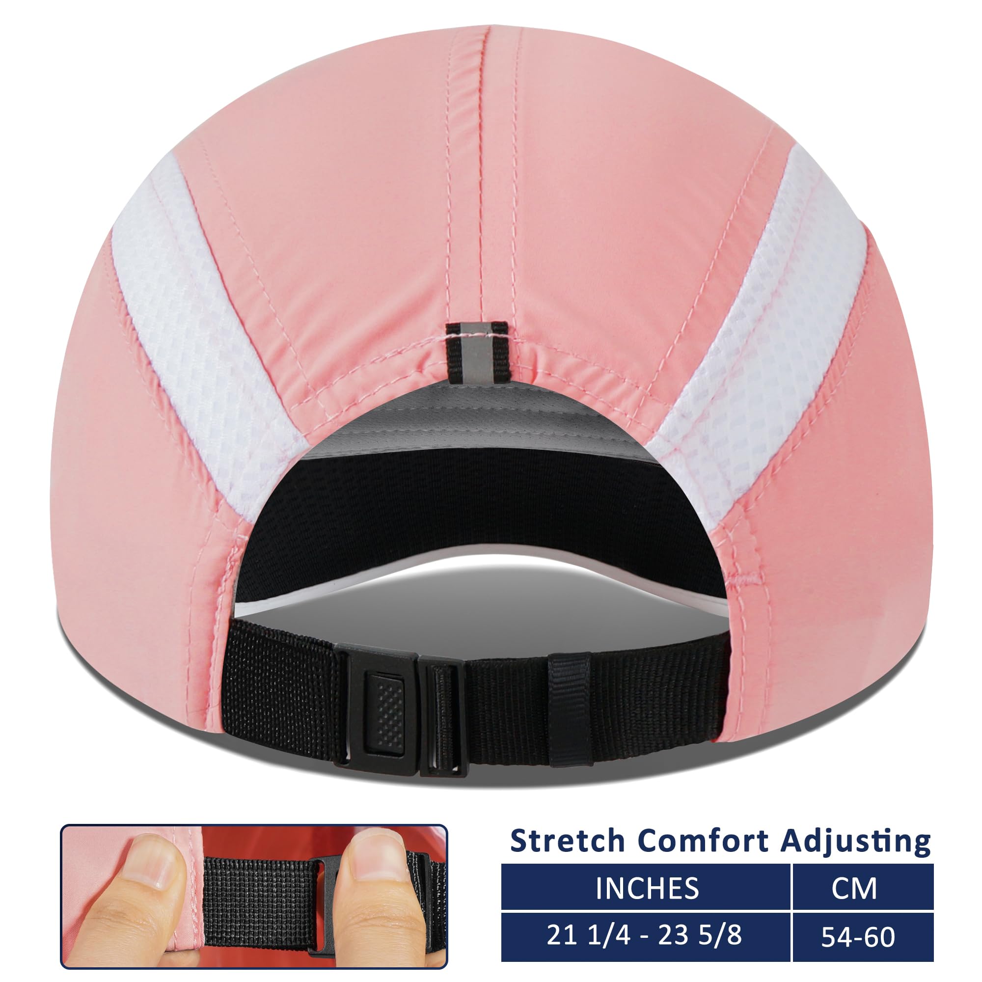 Gorra ligera plegable para mujer, de secado rápido, ultrafino, sin estructurar, Rosado 3