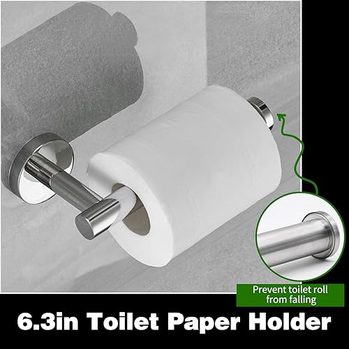 Miniatura 10 de Juego de accesorios de baño ajustables de 510 piezas, 16-27 pulgadas retráctil negro mate individual (5 piezas, negro mate, barra de toalla