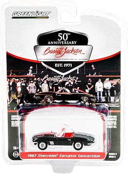 1967 Chevy Corvette Convertible Black Lot #1367 Barrett Jackson Scottsdale Edition Series 8 1/64 Diecast Model Car by Greenlight 37240 A