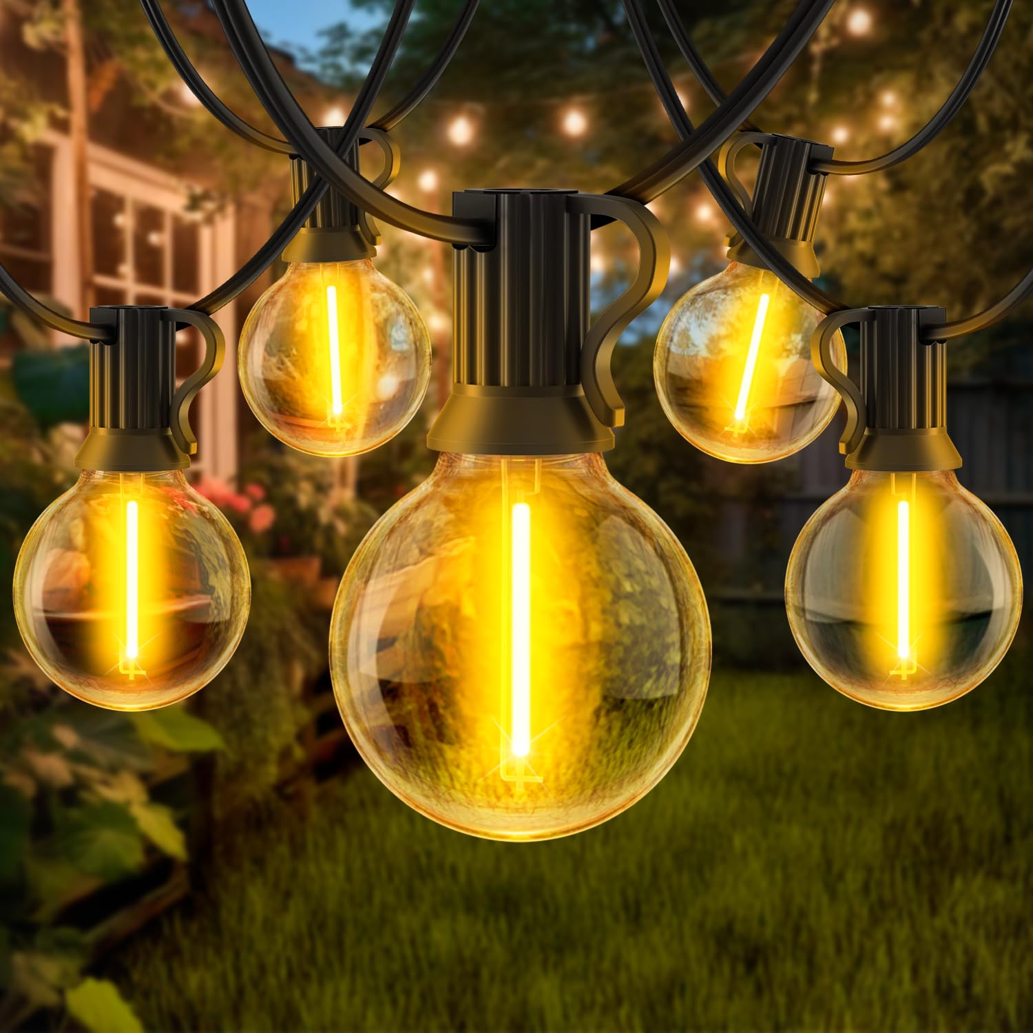 20m LED-Lichterkette Für Draußen – 35+3 Birnen, IP44 Wetterfest, 5 Lichtmodi, Fernbedienung, Warmweiß