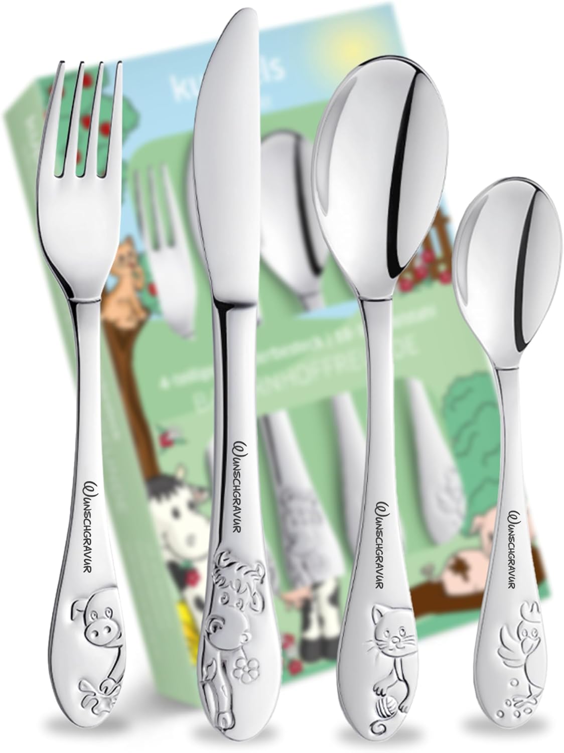 Kinderbesteck Set Mit Namensgravur - Personalisiert 4-tlg