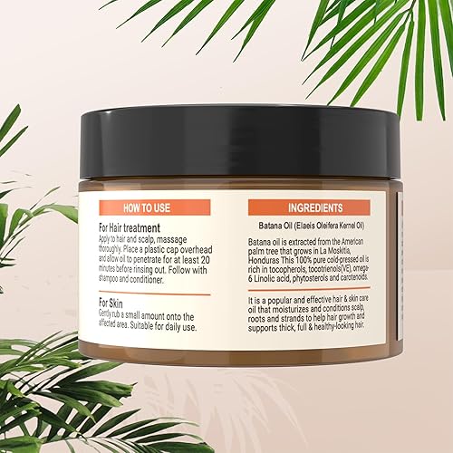 Miniatura 8 de Aceite de batana para el crecimiento del cabello 4.2 oz de aceite de batana crudo para el crecimiento del cabello previene la pérdida de cabello