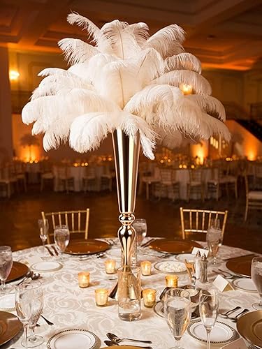 Miniatura 5 de Centros de mesa dorados para mesa de boda, 2 piezas de 21.9 pulgadas de alto, jarrón de trompeta de metal versátil para mesa, soporte de flores para