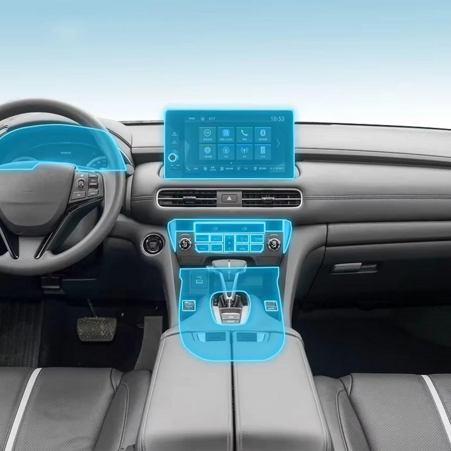 Film de protection PPF transparent TPU mat pour console centrale Honda UR-V 2017