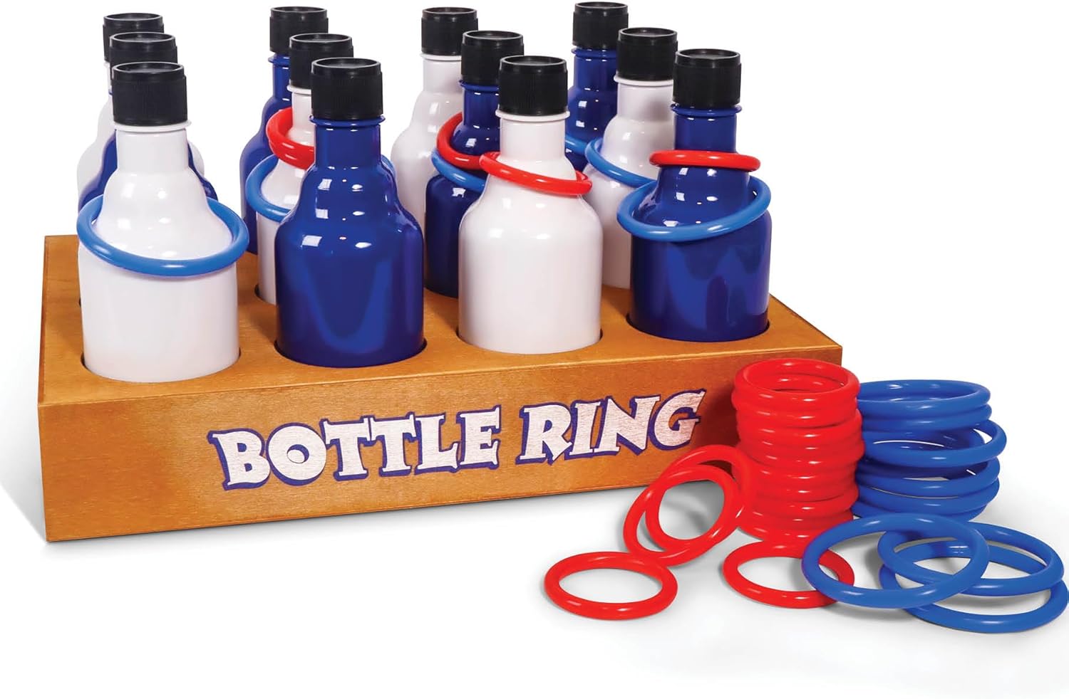 Ring Toss Bottle Carnival Game, 12 Plastic Bottles Targets