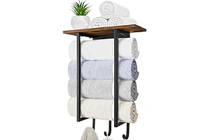 Wall-Mounted Towel Racks for Bathroom Space-Saving Storage