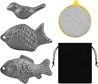 3Pcs Iron Fish & Dry Cloth Fish Cooking Tool with Storage Pouch, Pure Iron Supplement for Vegans, Athletes, Pregnant Women