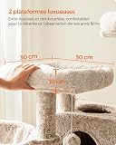 Feandrea Cat Tree, Cat Tower for Large Cats, Ultra-Soft, White-Brown Ombré PCT162M01 - 5