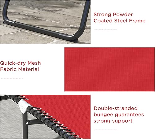 Miniatura 5 de Outsunny Tumbona plegable, silla de bronceado para patio, tumbona para exteriores con respaldo reclinable de 4 posiciones, asiento de malla