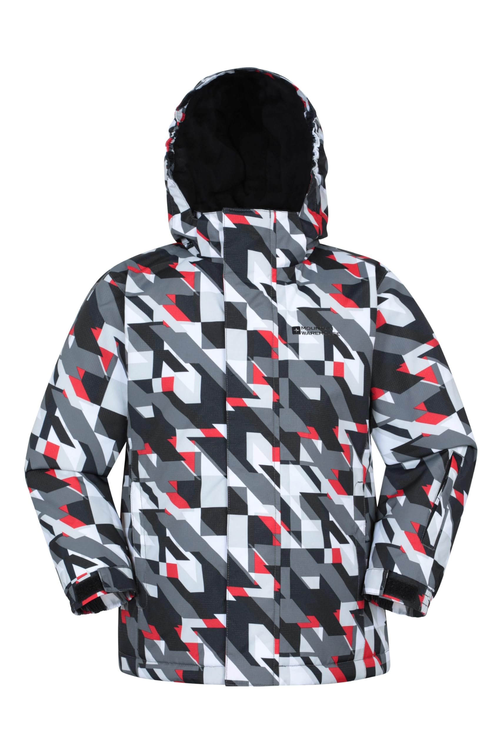 Mogal Printed Kids Ski Jacket - Grey