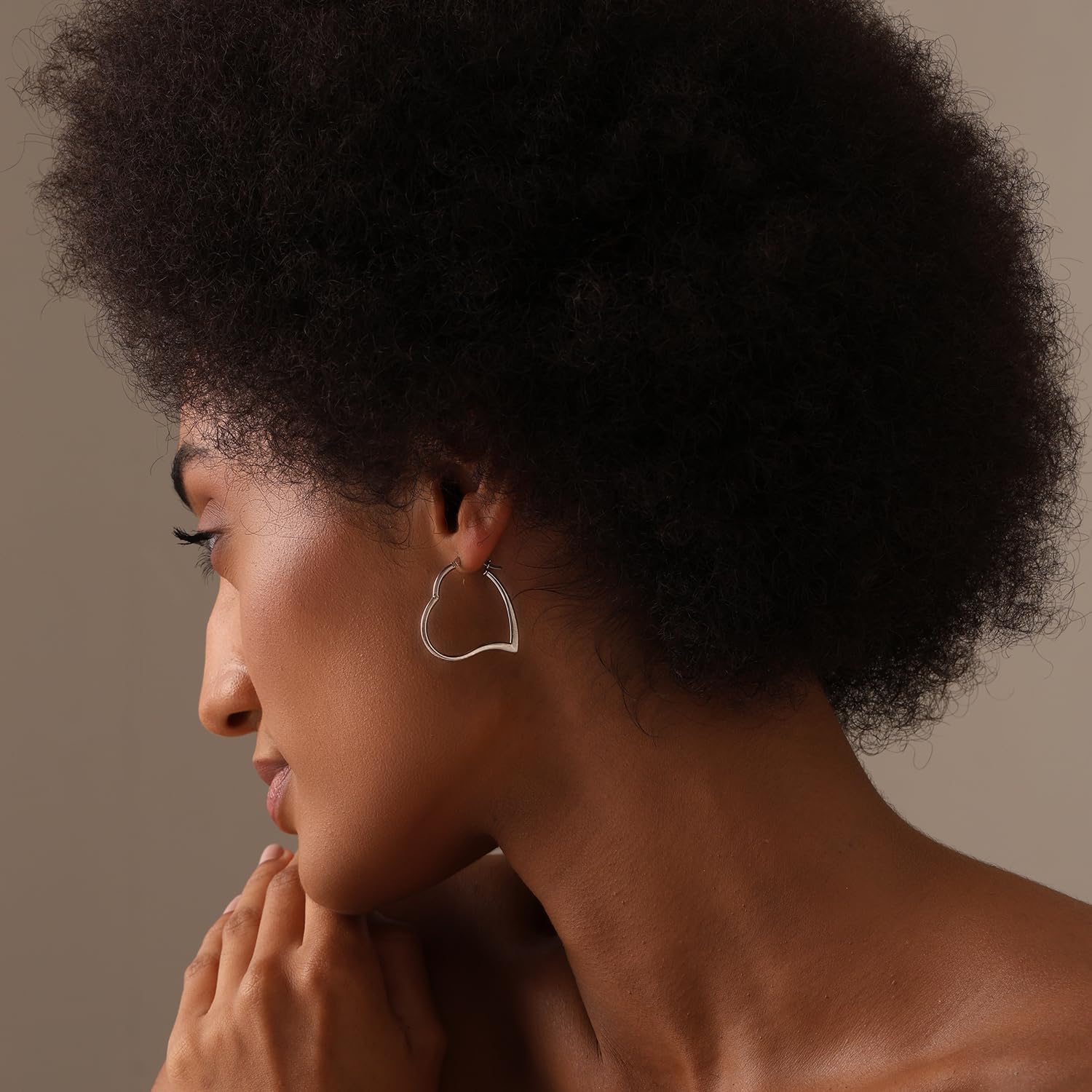 LeCalla 925 Sterling Silver Heart Hoop Earrings for Women | Love Theme Heart Shaped Hoop Earring | Womens Italian Love Heart Earrings Hoops - Image 2