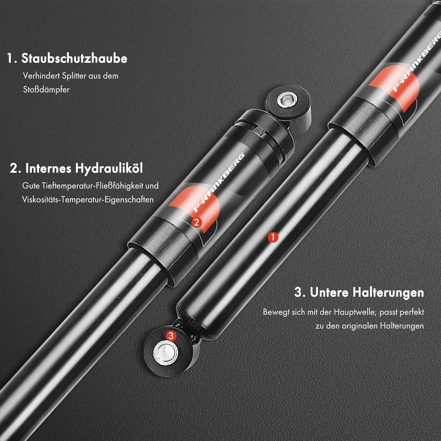 Frankberg 2 x 382 mm Gas Pressure Rear Shock Absorbers 50703895 — Prodotti