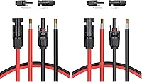 Vista 12 de BougeRV Cable de extensión solar de 6 pies 10AWG con conector hembra y macho con par adicional de conectores, kit de adaptador de panel solar