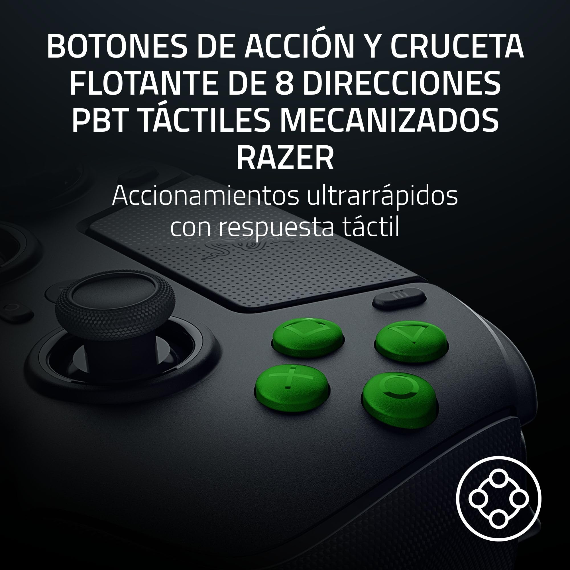 Razer Raiju V3 Pro - Mando inalámbrico e-sports para PlayStation 5 y PC - 4 botones extraíbles y 2 garras de agarre - sticks analógicos TMR - Pro HyperTrigger - Botones Mecha-Táctiles | Negro