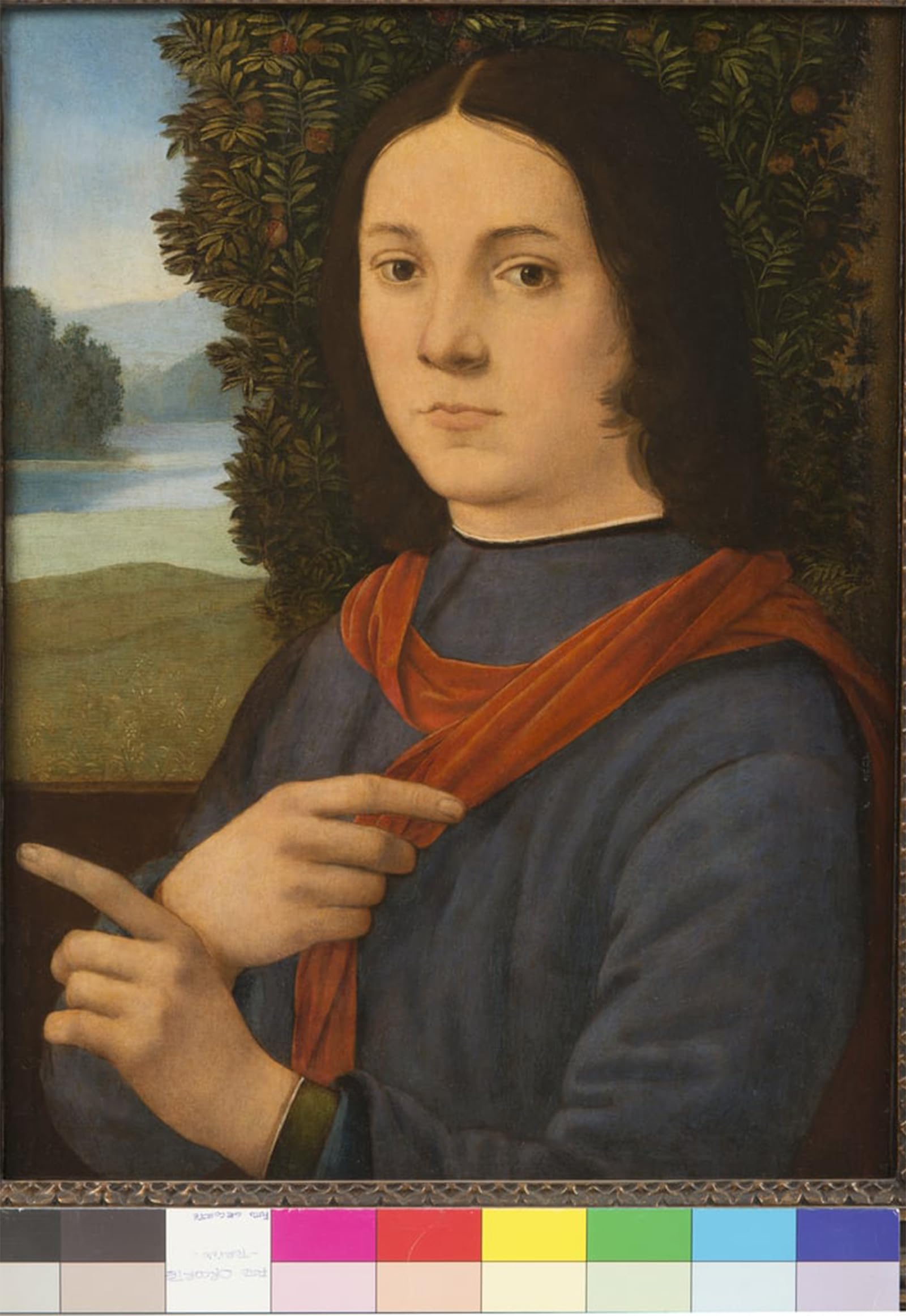 POSTERIIk Vintage Classic Picture Landscape Artwork Portrait of a Young Man by Lorenzo Di Credi Portrait Canvas Painting for Office Home Decor 60x90cm