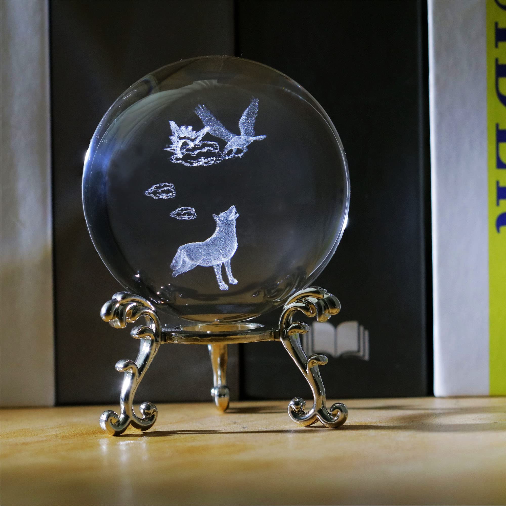 Bola De Cristal K9 Personalizada Con Grabado Láser - 60 Mm, Incluye Base Y Caja De Regalo