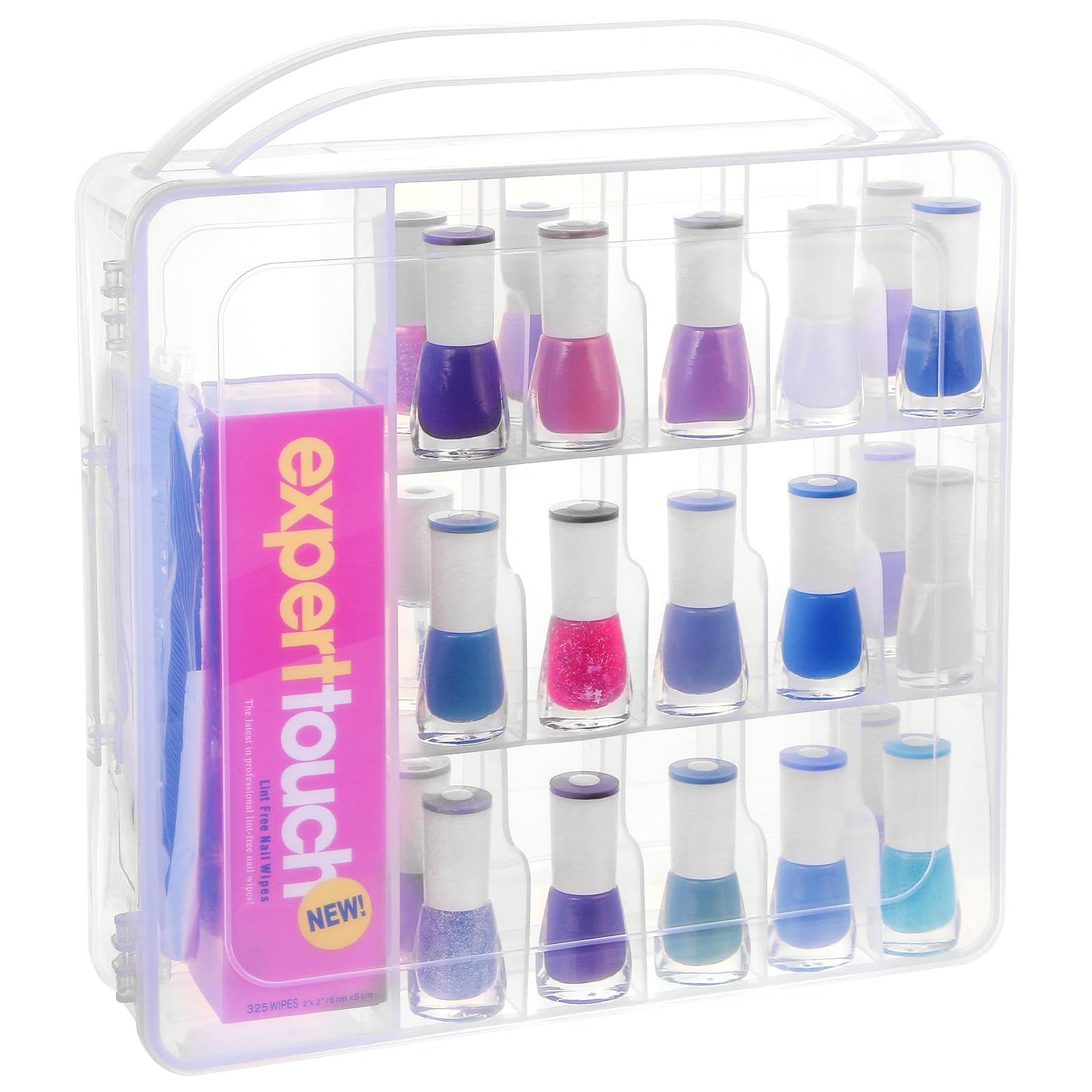 Organiseur de vernis à ongles en plastique transparent EVERMARK boîte de rangement 30 flacons