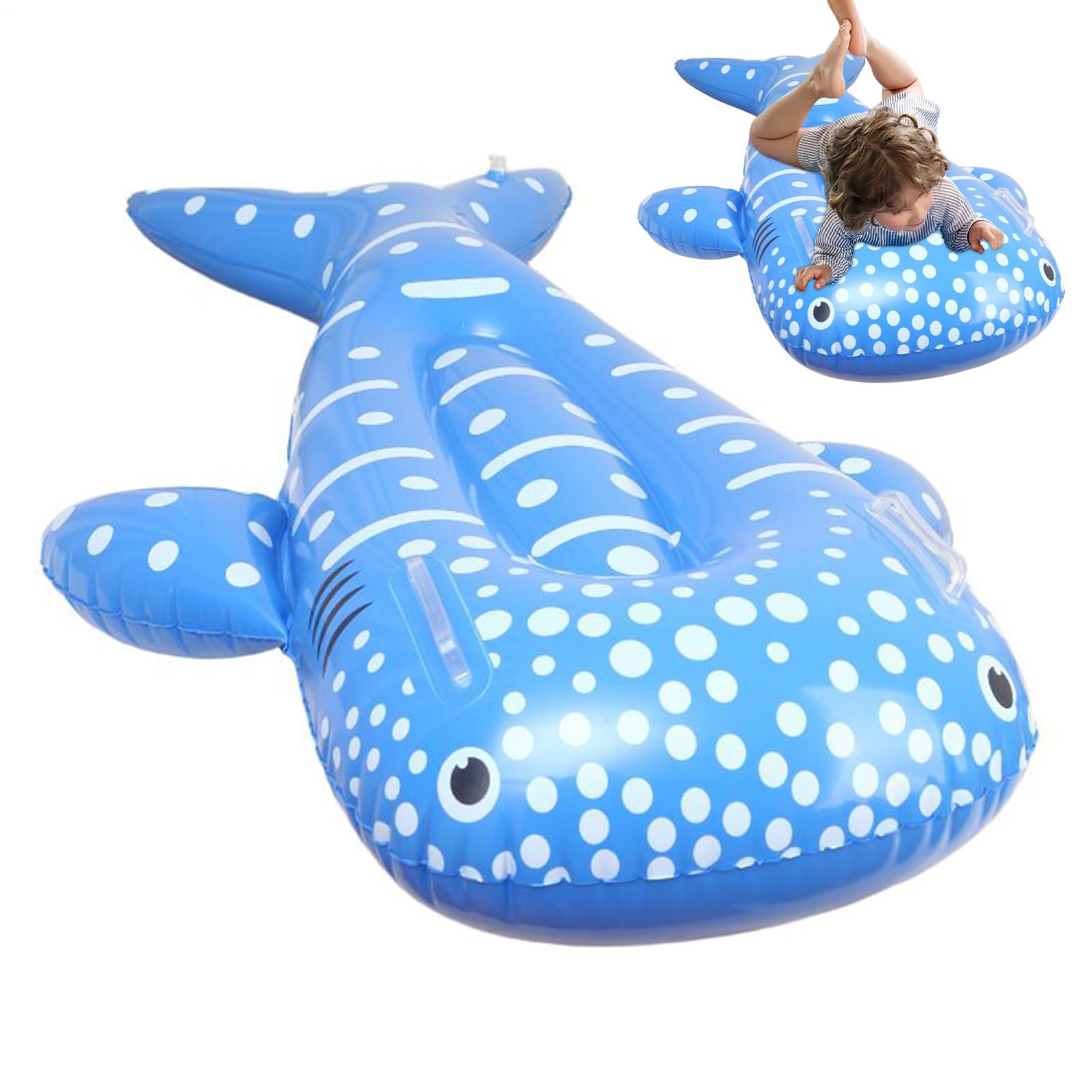 Aufblasbares Surfboard | Aufblasbares Surfbrett Für Spiele - Tierform Luftmatratze Mit Griffen Schwimmspielzeug Für Kinder Outdoor See Fluss Badespaß Sommerspaß