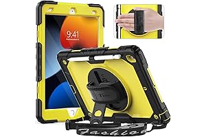 iPad Case with 360 Degree Protection, Pencil Holder, Hand and Shoulder Strap...