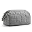BAGSMART Makeup Bag Travel Toiletry Bag, Puffy Padded Make Up Bags for Women Makeup Organizer Case, Wide-open Pouch Purse Travel Essentials Toiletries Accessories Brushes, Gray