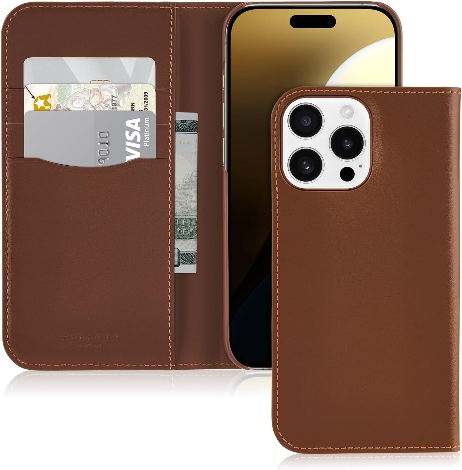 Coach Signature Leather Two Piece Detachable Wallet