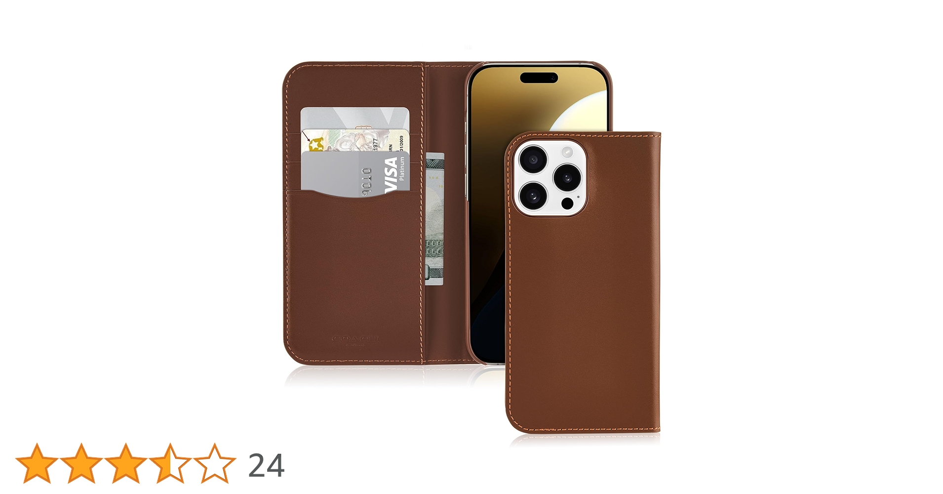 Coach Signature Leather Wallet Folio iPhone 16 Pro Max Case