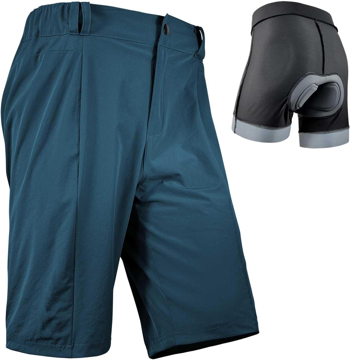Short De Vélo Homme 2 En 1 Avec Rembourrage Amovible - VTT, Cyclisme été, Confort Longue Distance | Short Cycliste Rembourré, Poches Zippées